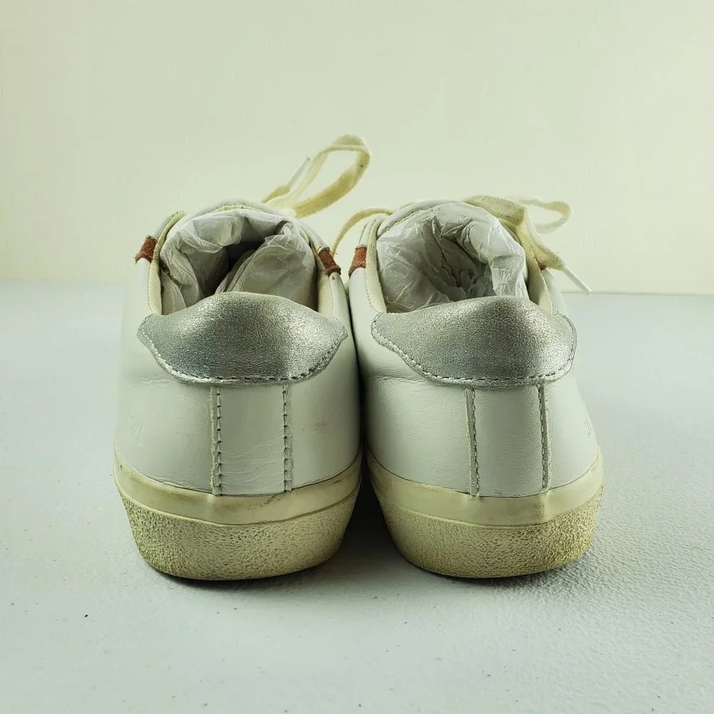 Madewell Sidewalk Low-Top Sneakers Soft Leather Lace Up Shoes 8 Womens White